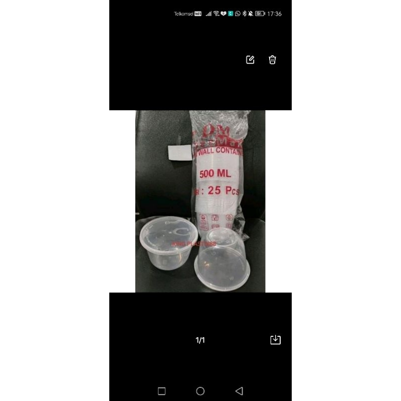 isi 25pcs THINWALL 500ml RB / thinwall mangkok kotak makanan plastik