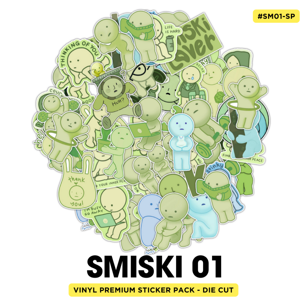 

50pcs Sticker Pack Anti Air Aesthetic Waterproof Tumblr Tumbler Logo Smiski