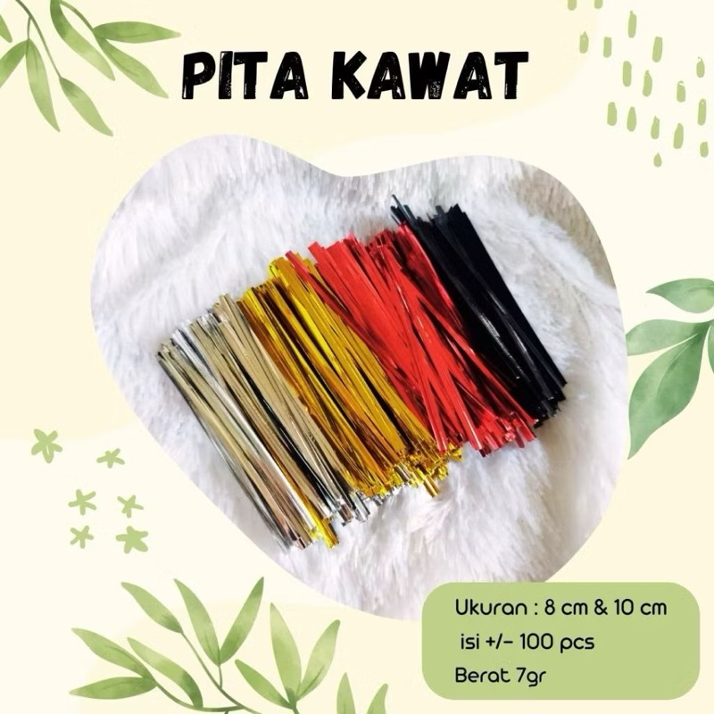 

Pita Kawat +/- 100 Pcs / Kawat Metalik Souvenir / Twist Tie / Pita Kawat Souvenir