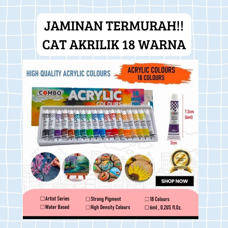 

cat akrilik 18 warna combo acrylic water based