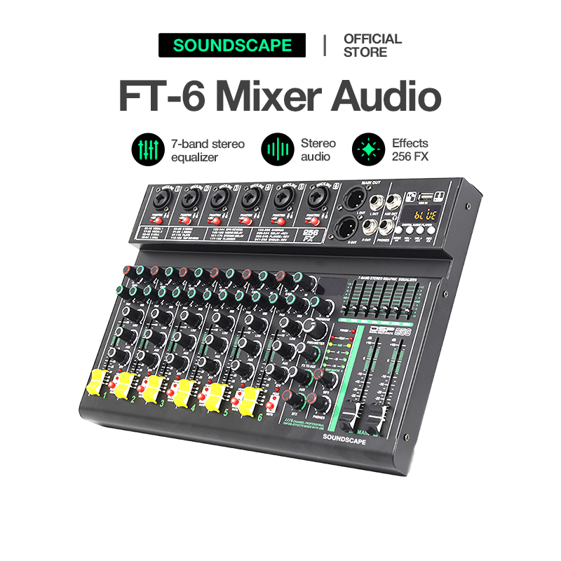 Soundscape 【COD】FT-6 Mixer Audio  Mixer 4/6 chanel /mixer audio/mixer 4/6 chanel termurah /mixer min