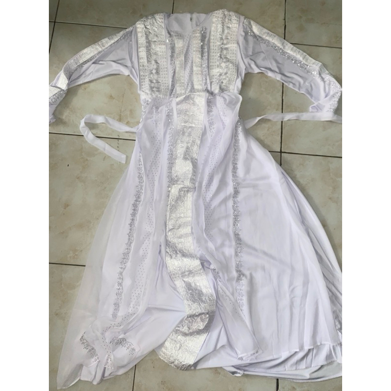 MIDIDRESS GAMIS ABAYA KAFTAN PUTIH WHITE