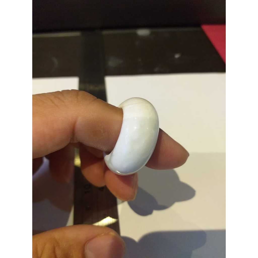 Cincin/Liontin Giok Hitam & Giok Putih (Giok Salju) Model Tebal - Natural