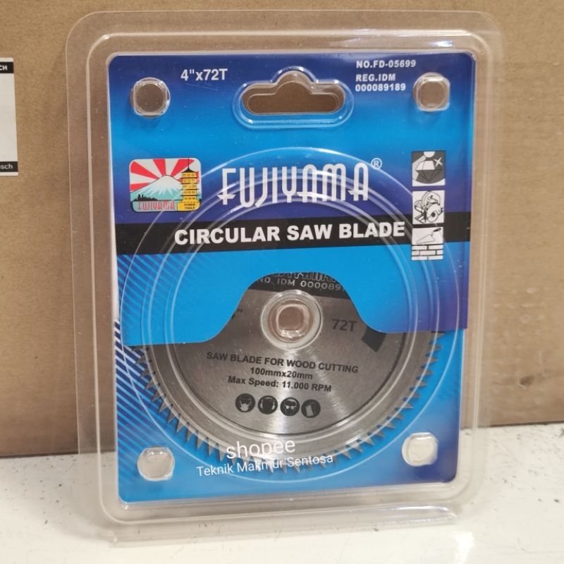 Fujiyama Mata Gerinda Pisau Potong Kayu 4 Inch 72T Circular Blade 4"x72T