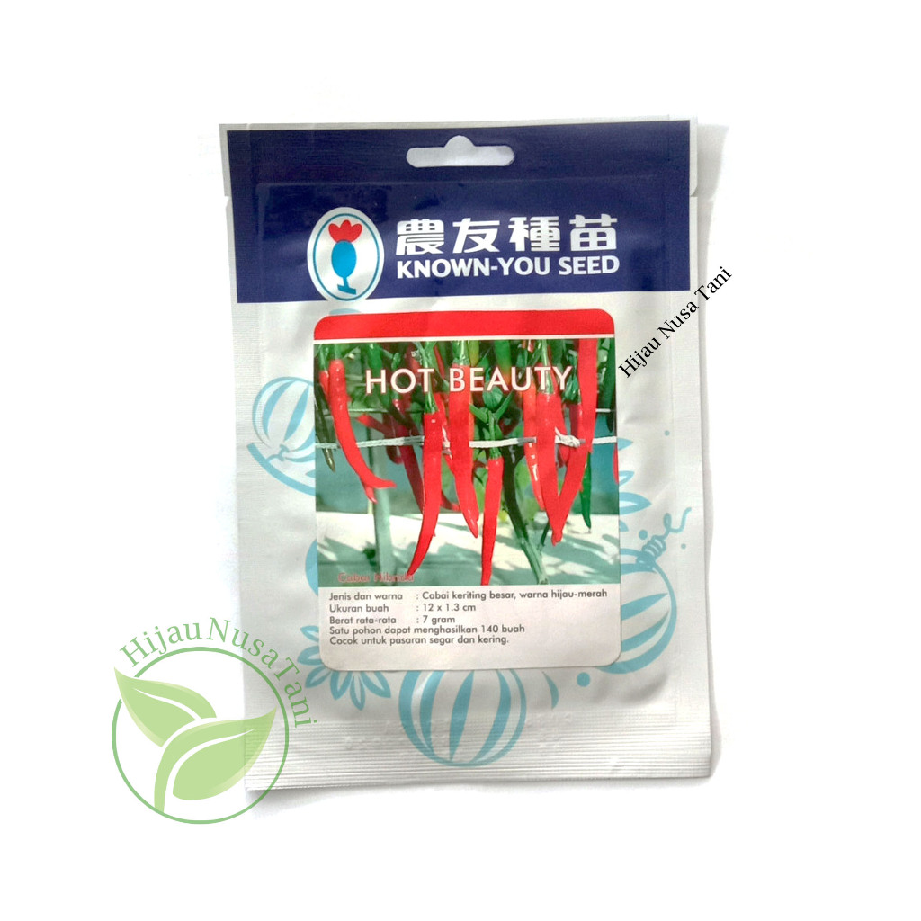 Benih Cabai Besar HOT BEAUTY 10 gram Known You Seed - kemasan pabrik bibit cabe teropong torong mera