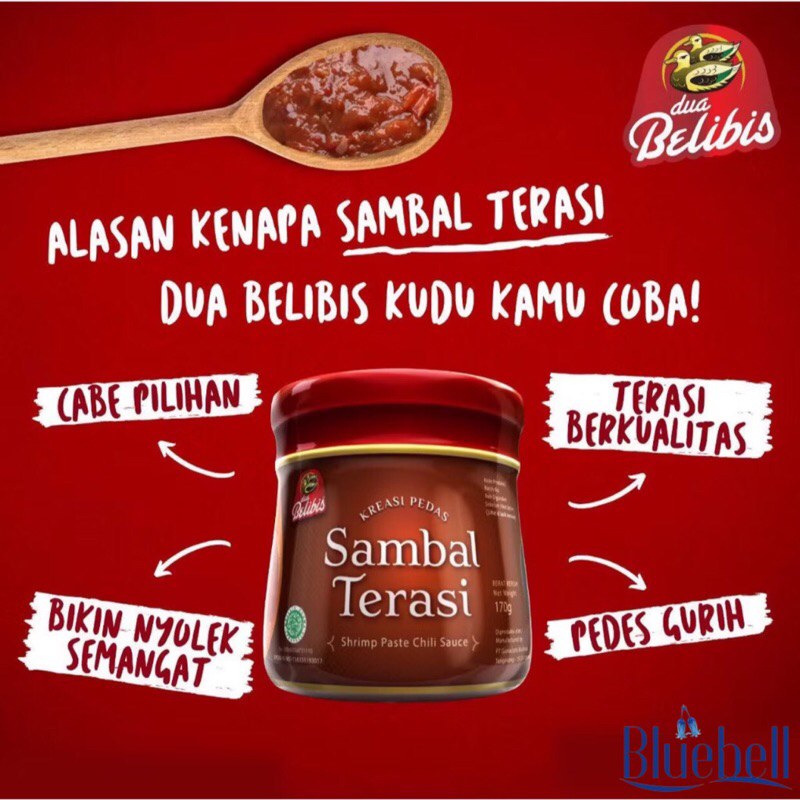 

Saos Sambal Terasi Dua Belibis 170 gr dengan Cabe Asli