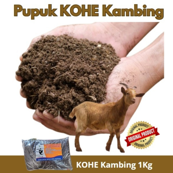 Pupuk Kohe Kambing 1Kg- Pupuk Kandang Kohe Kambing Kompos Organik