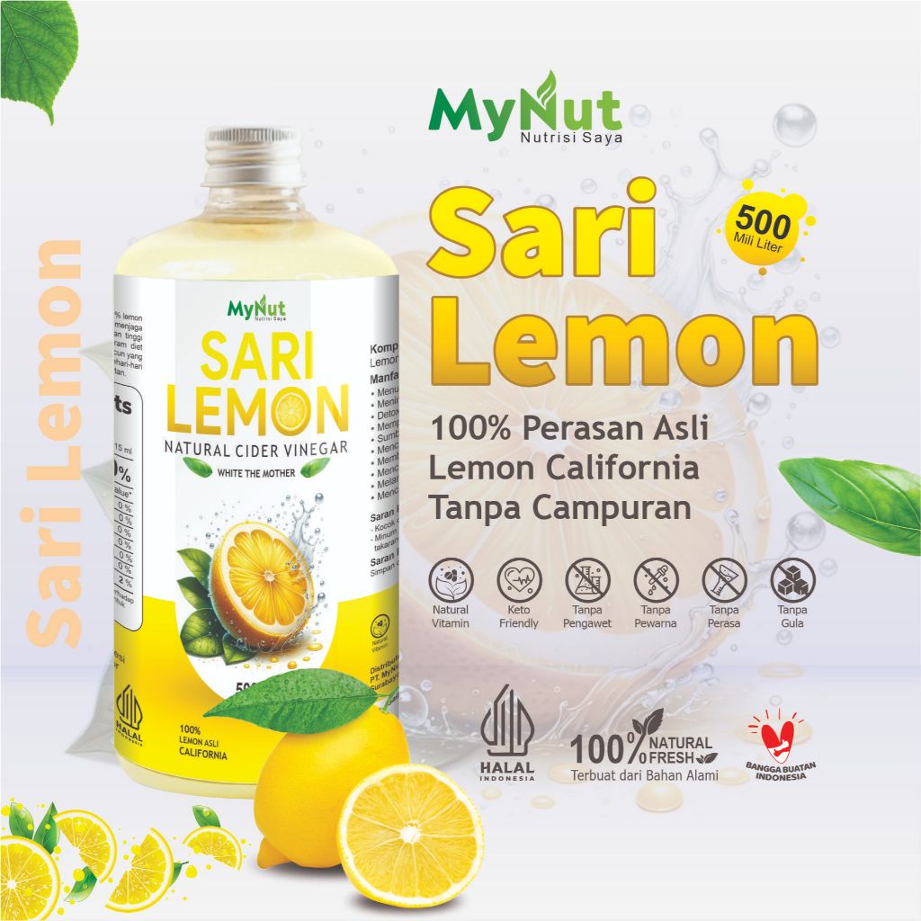 

MYNUT SARI LEMON 500 ML FRESH LEMON JUICE 100% ORIGINAL