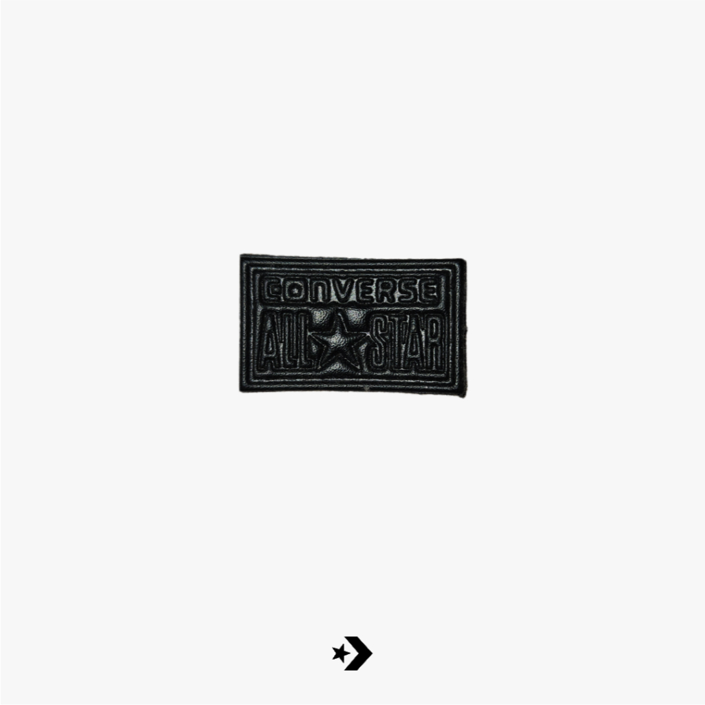 Patch Emblem Converse Kulit | Hitam Persegi