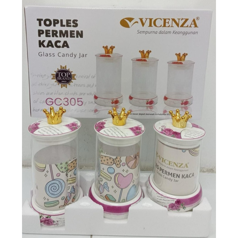 NEW Vicenza - Toples Permen Vicenza Mahkota GM305 - Toples Marble Vicenza - Toples Keramik - Toples 