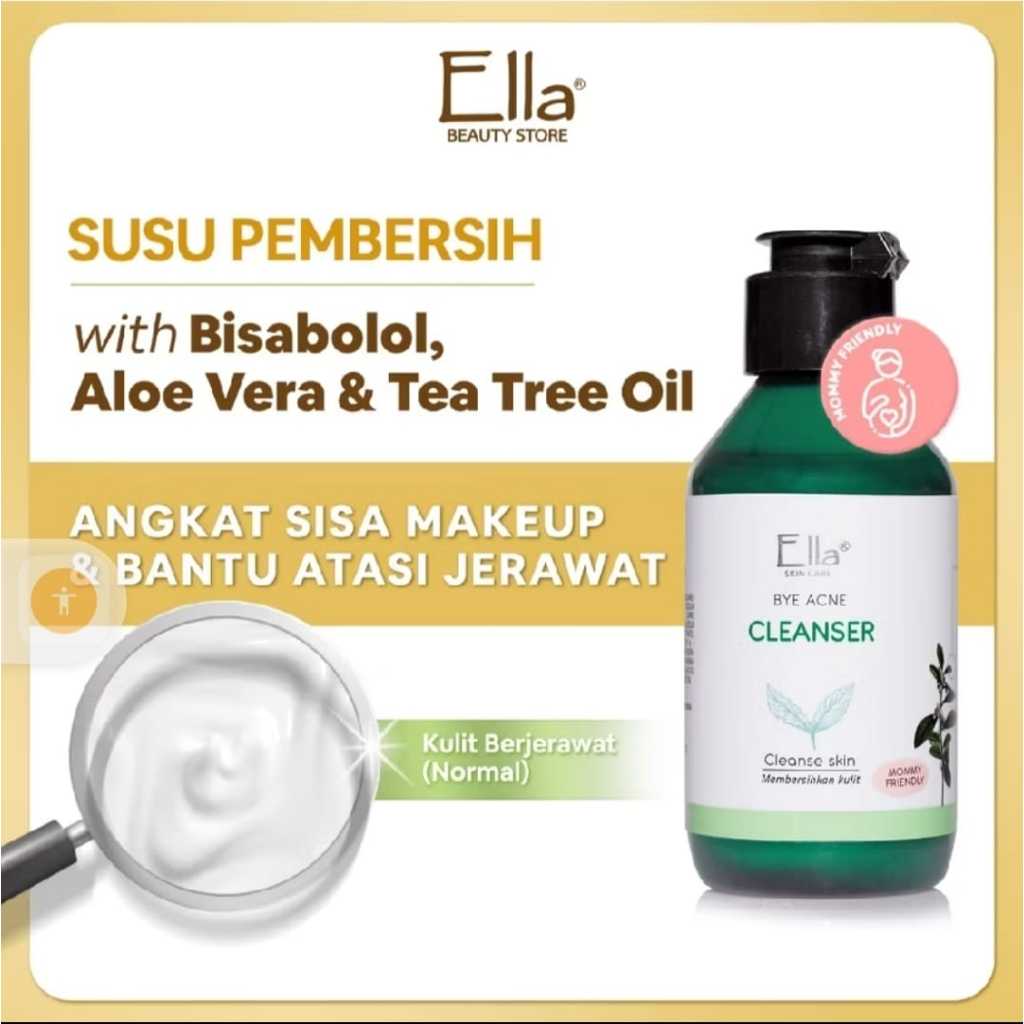 Bye Acne milk cleanser  susu pembersih ella skin care