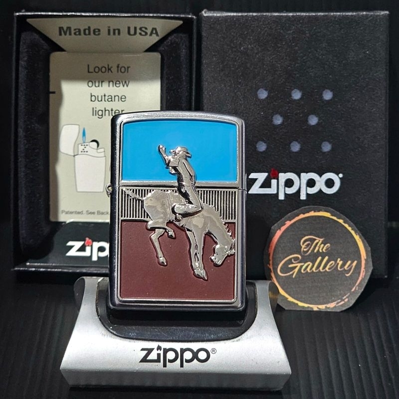 ⭐️⭐️⭐️⭐️⭐️ ORIGINAL ZIPPO COWBOY SURPRISE EMBLEM TAHUN 2003 RARE