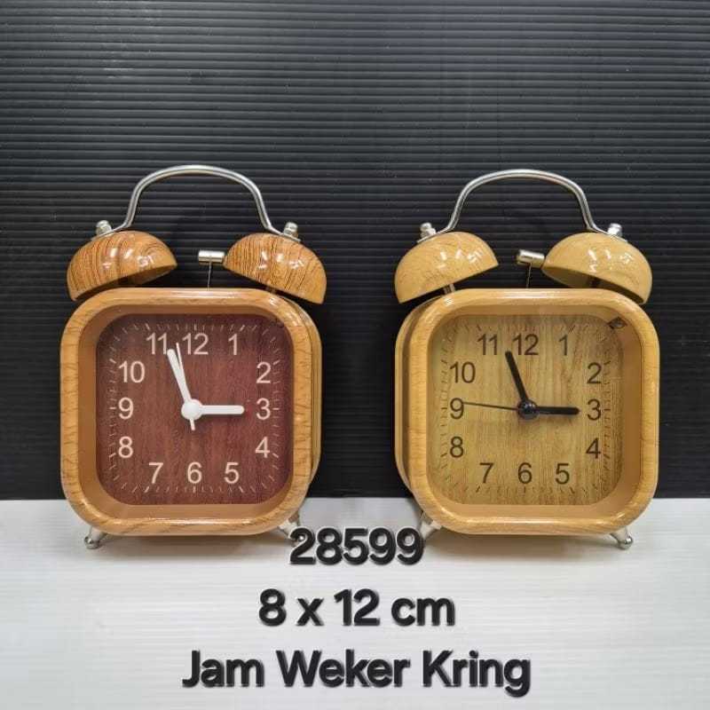 Beker CLASSIC ANTIK Jam Beker Klasik Antik Motif Kayu Alarm Nyaring ANTIK Motif KAYU / Jam Weker Ala