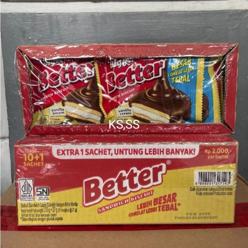 

KS - 1Pack Better Sandwich Biscuit isi 10 ,27 gram / Better Sandwich