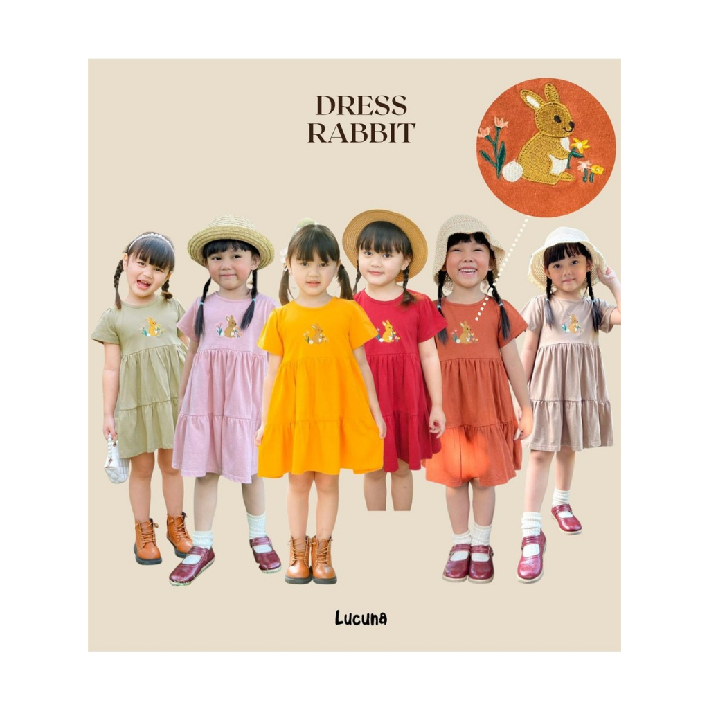 Little Missy - Dress Anak Perempuan - Rabbit Dress -  Lucuna LC17