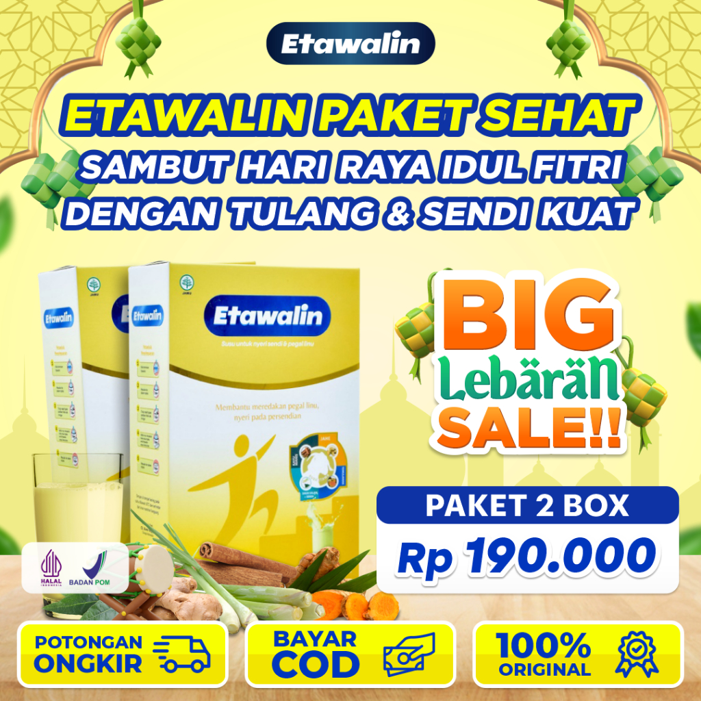 

RAMADHAN SALE!! HEMAT 2 BOX ETAWALIN - Susu Etawalin 100% ORI 3x Lebih Berkhasiat Atasi Nyeri Sendi Asam Urat Rematik Pegel Linu dan Kesehatan Tulang