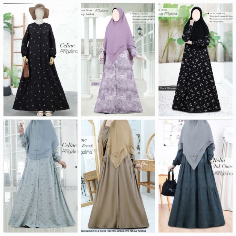 ATELIER ANGELINA Daily Wear Homedress Dress Baju Gamis Hijab Bahan Rayon Premium