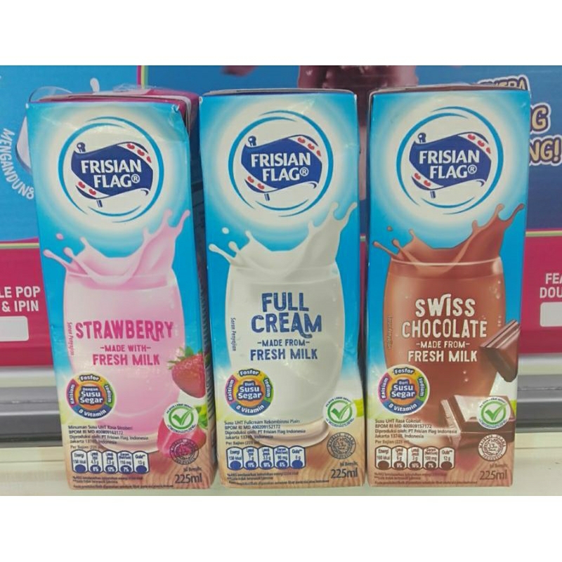

FRISIAN FLAG SWISS CHOCOLATE/FULL CREAM/STRAWBERRY 225ml