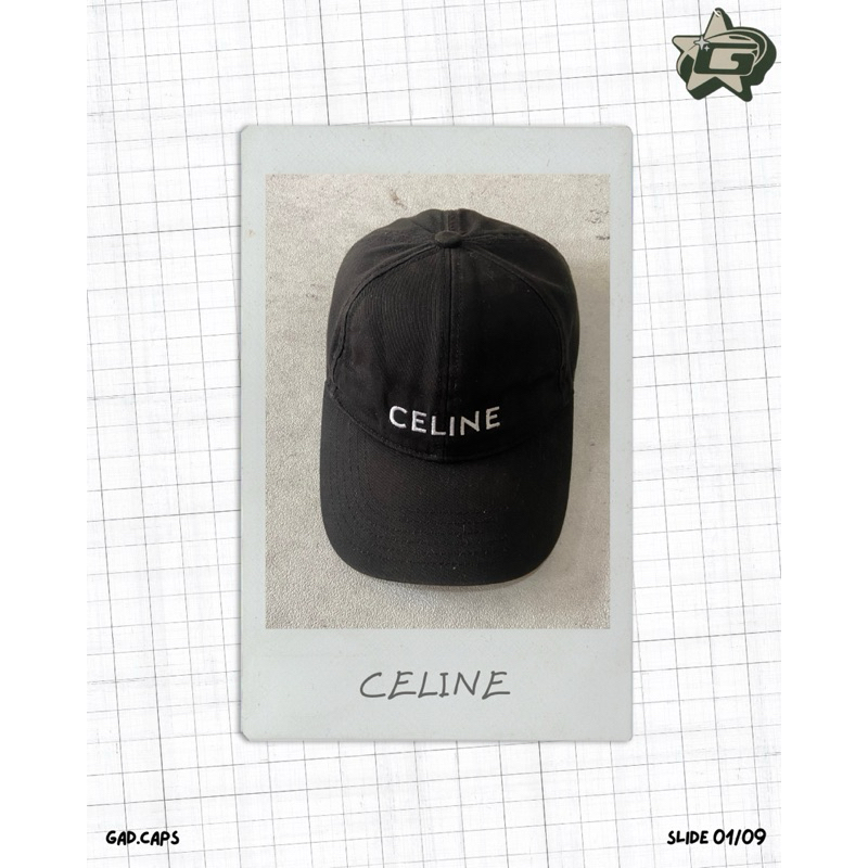 Celine Basseball Cap In Cotton Black - Adjustable Cap.