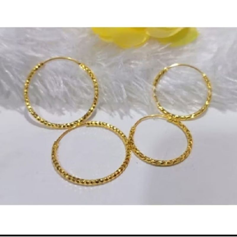 Anting bulat xuping emas hoop wanita