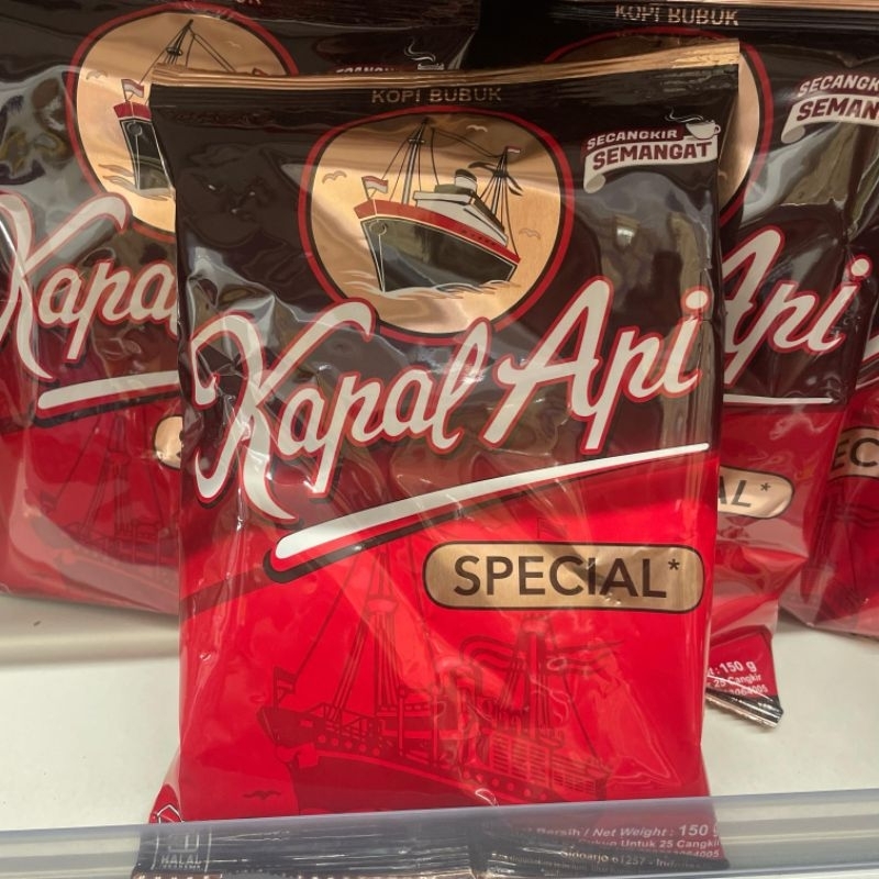 

Kapal Api kopi hitam bubuk special tanpa gula 150g