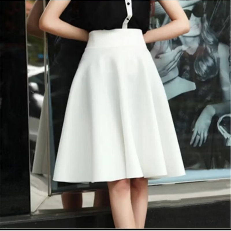 zZg KARAKOREA MIDI Flare A-Line Skirt Rok Flare Rok Midi/Rok Korea Skirt