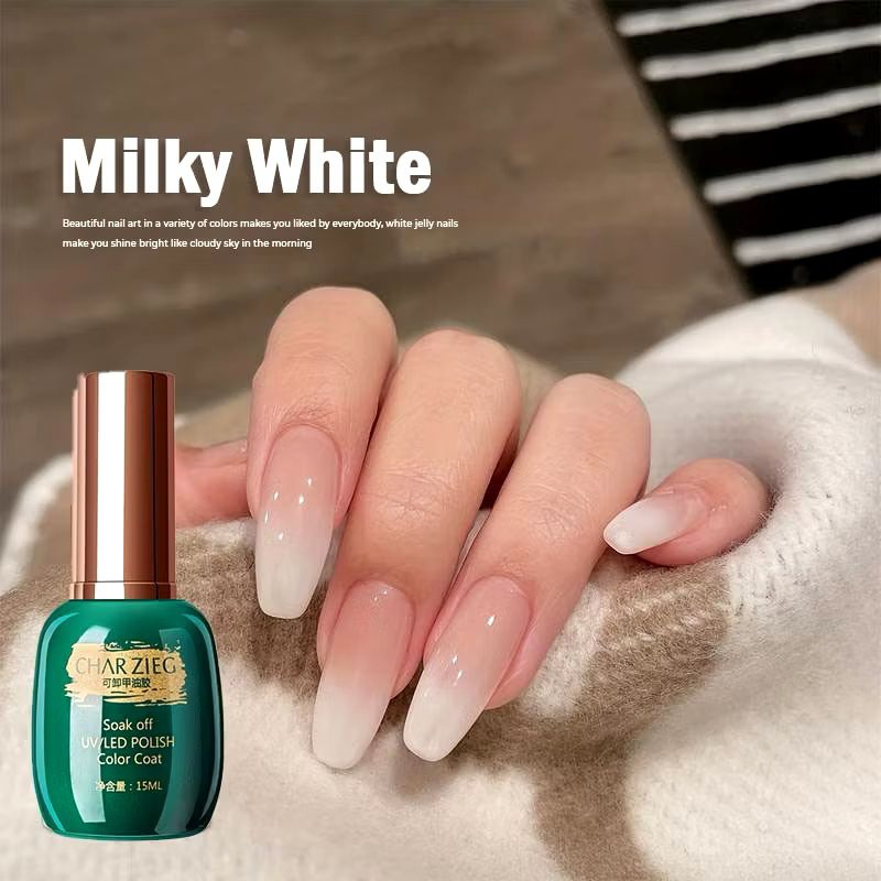 Charzieg Milky White 095 Nail Gel polish charzieg colors kutek gel uv led