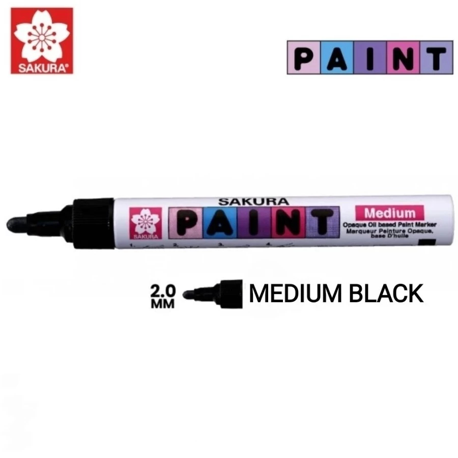 

Sakura Paint Marker Pigment Color XPMK-B Medium Black 2mm