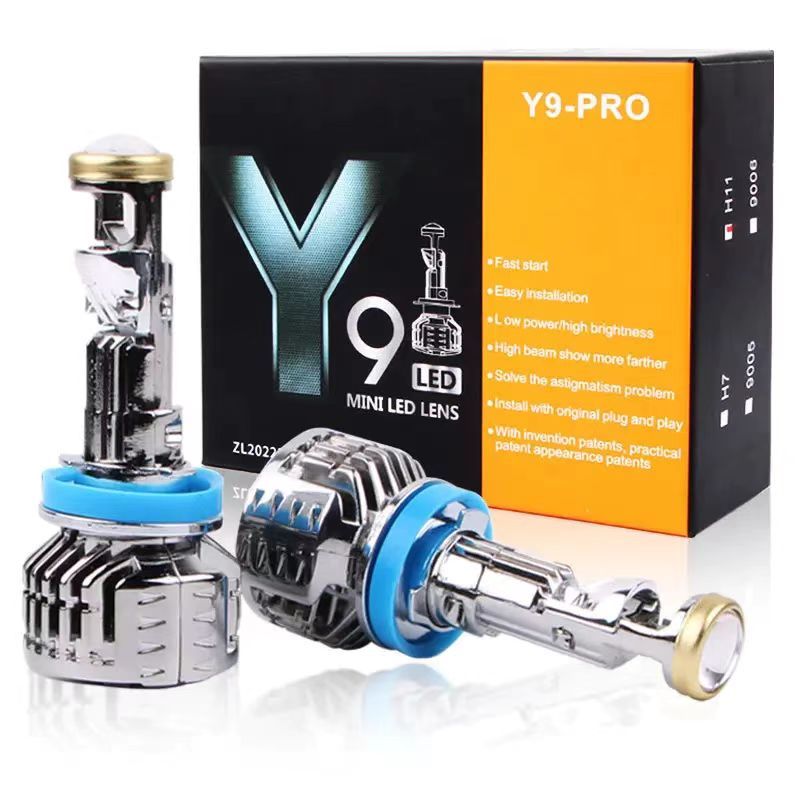 2PCS Laser LED Y9 PRO H4 H7 H11/120W  Lampu Depan mobil Cahaya Putih Sorot Kuat dan Tahan Lama