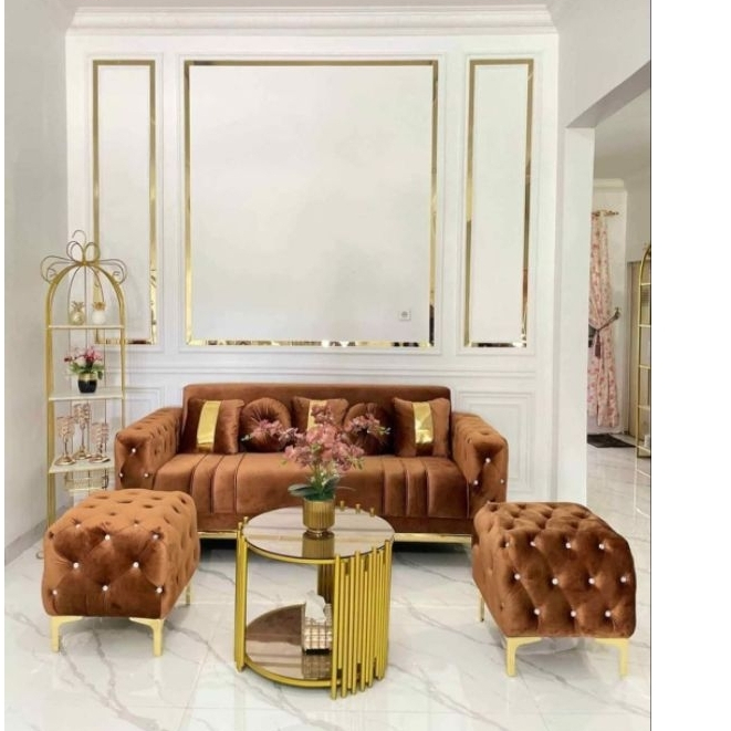 Sofa kancing  minimalis sofa ruang tamu bonus bantal