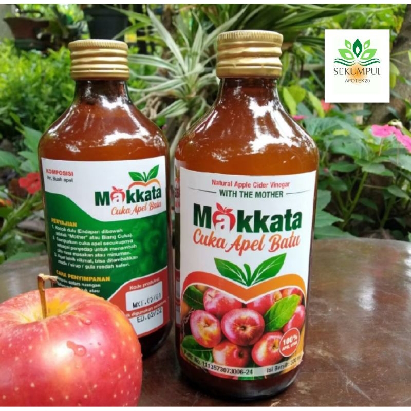 

CUKA APEL Batu Malang MAKKATA Organic Apple Cider Vinegar Original 100% APEL UTUH (SA)