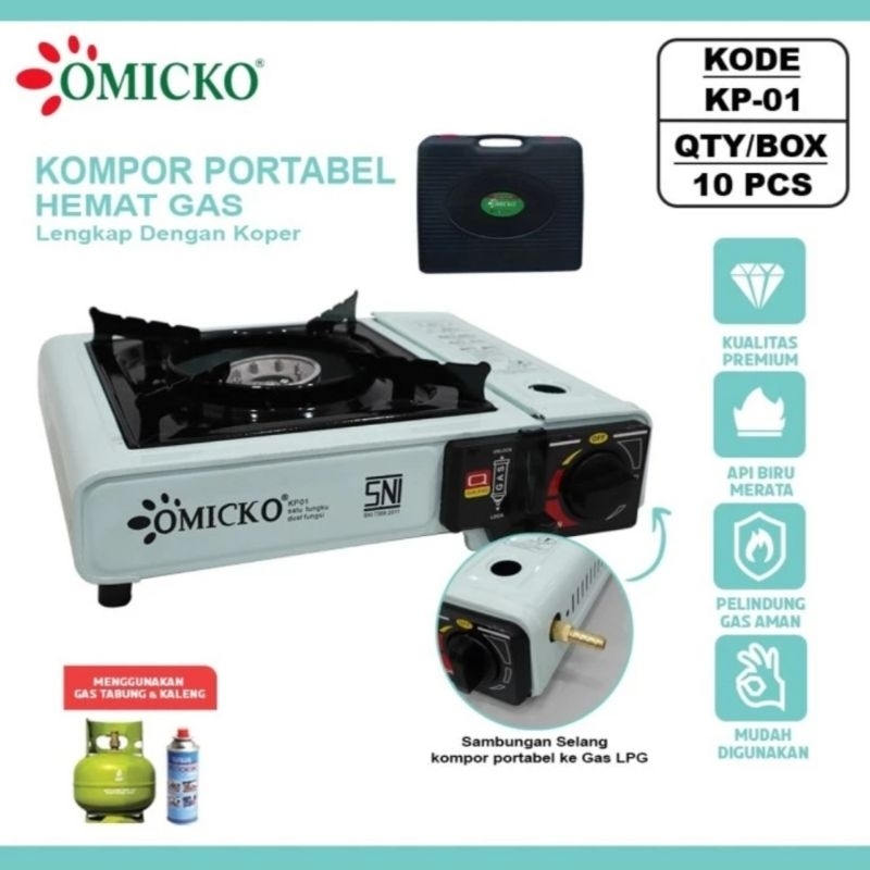 KOMPOR GAS PORTABLE 2IN 1 OMICKO / KOMPOR GAS PORTABLE 2IN 1