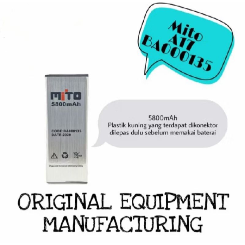 BATERAI MITO A17/BA000135/BATERAI BATREY