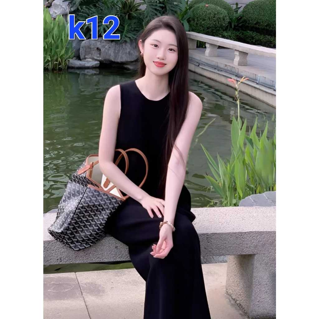 Inner  Dress Panjang Tanpa Lengan Kutung Korean Style/ Bisa COD