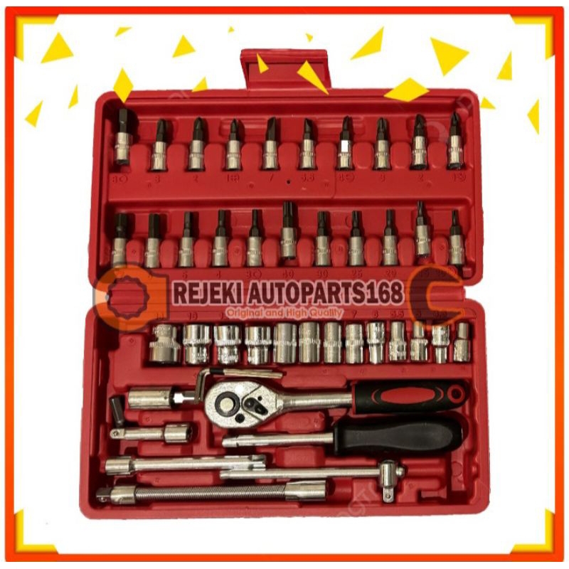 KUNCI SOK set kunci mata sok 46 PCS full TOOL KIT