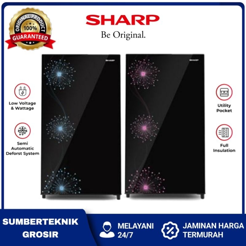 Kulkas SHARP 1 Pintu Sjx 197 mg Sjx-197mg Sjx197mg Lemari es 185 / 170 Liter Kirei Series Hemat Ener