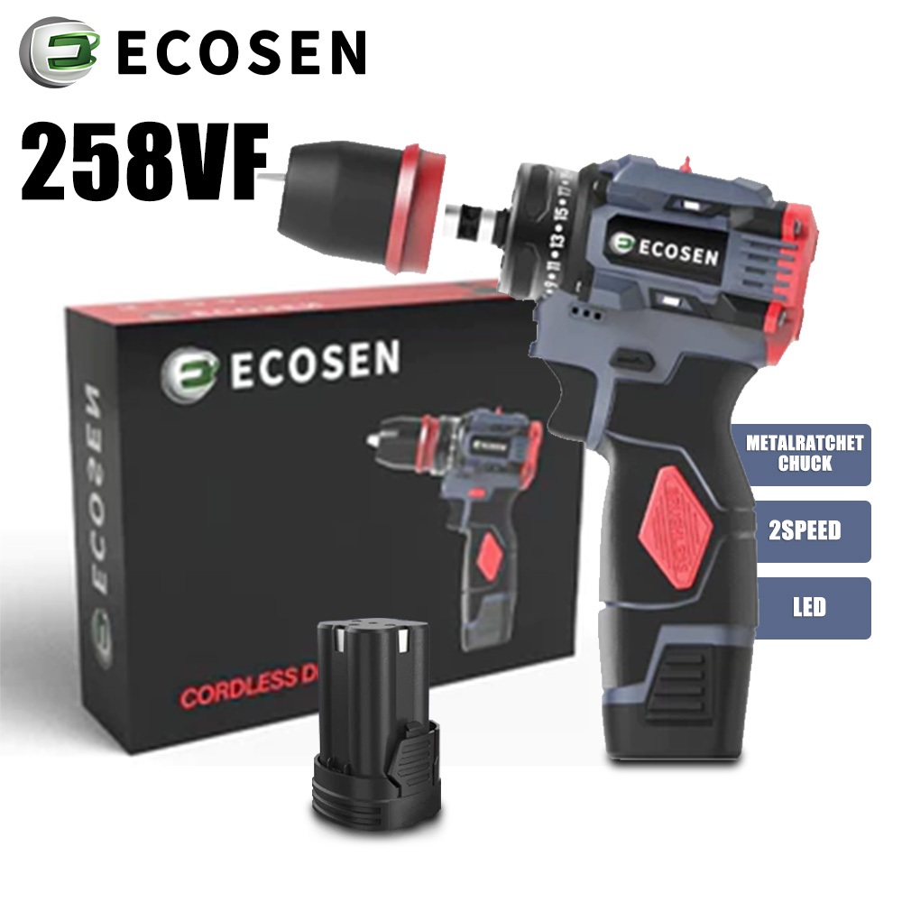 PROMO ECOSEN Cordless Mesin bor 258V Lithium Battery Brushless Baterai