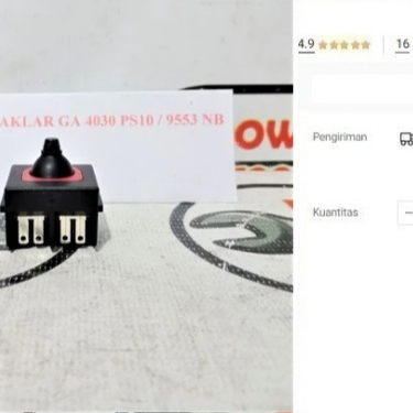 

Switch MAKITA GA 4030 650621-4 PS10 9553NB 650621-4 Gerinda 4" Ori