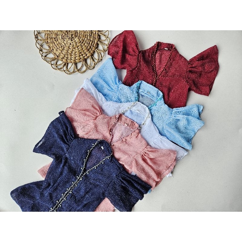 Kebaya Cringkle Payet Mutiara Bahan Premium Kebaya Anak Bali