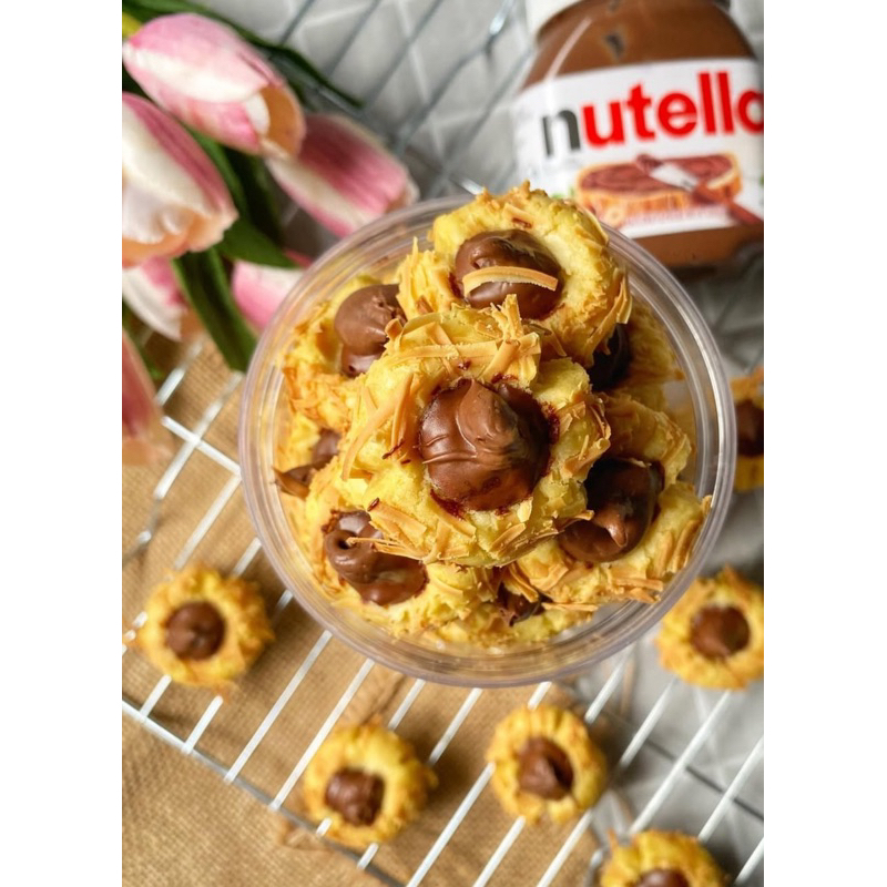 

Kue Kering Nutella Cheese Thumbprint Cookies 500gram ( Premium Ingredients )