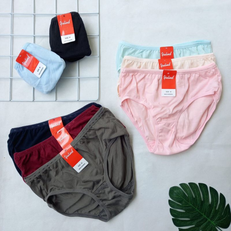 6pcs Celana Dalam Wanita Dewasa Polos Yutind Katun Lembut /Cd Cewek Dewasa Yutind