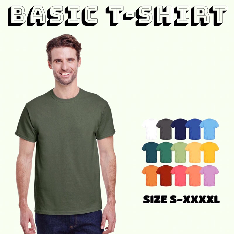 BAJU KAOS POLOS LENGAN PENDEK BAHAN KATUN PRIA DAN WANITA - WARNA HIJAU BOTOL