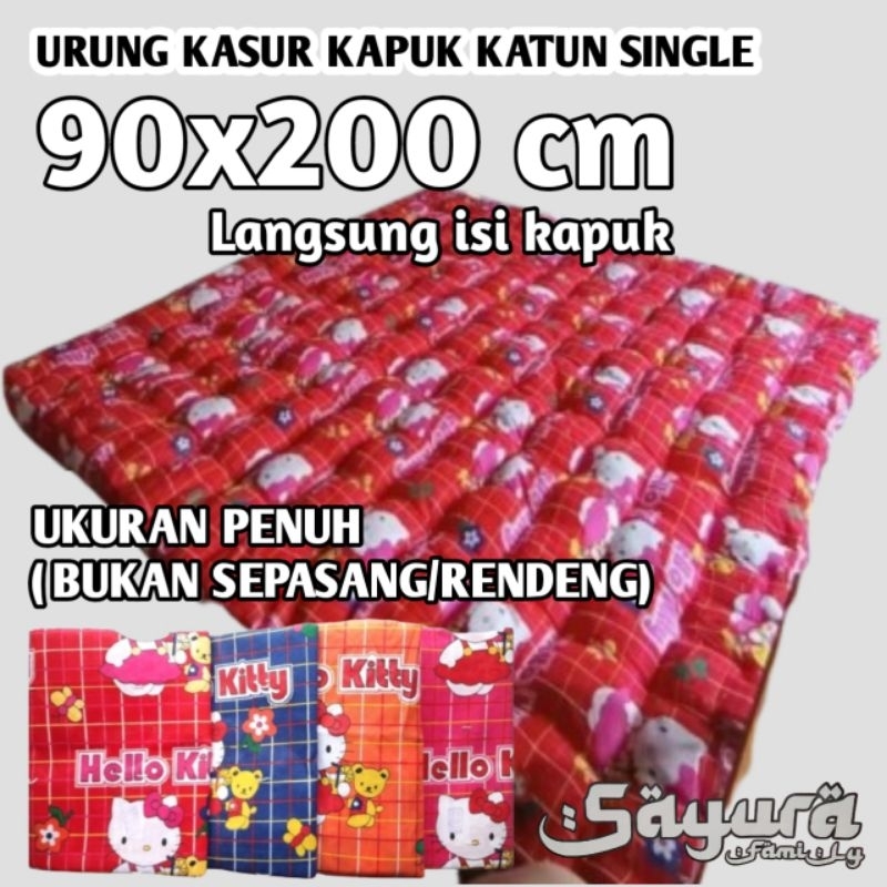 [90X200CM]URUNG KASUR KAPUK/KULIT KASUR SINGLE/URUNG KASUR KATUN KARAKTER