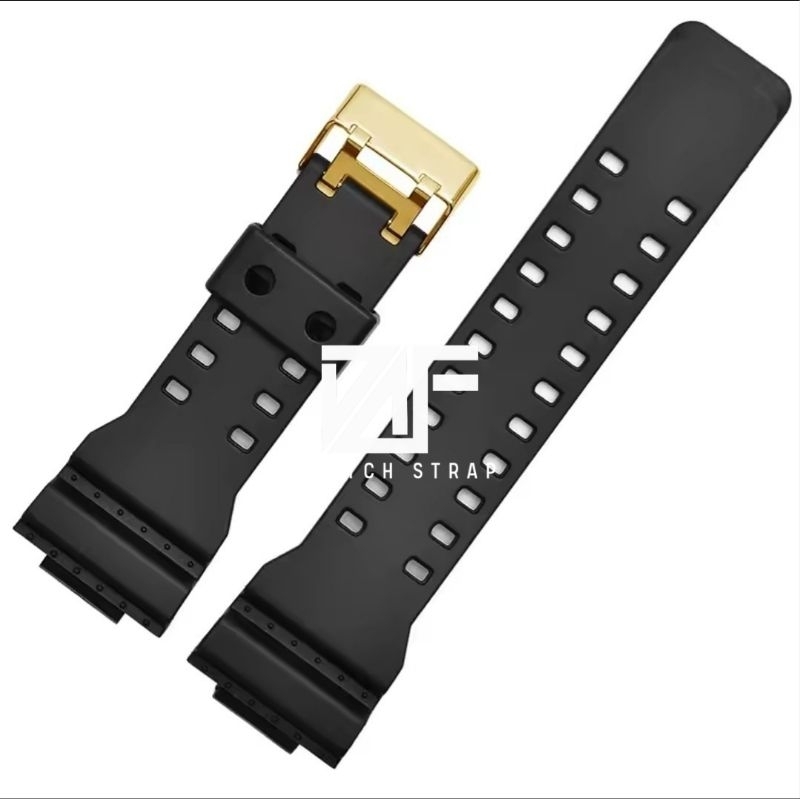 DAF Watch Strap HITAM DOVE BUCKLE GOLD KWALITAS ORIGINAL Strap tali jam tangan Rubber / silikon  asl
