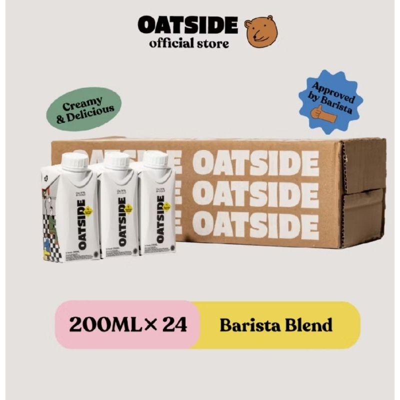 

OATSIDE Mini Cap Oat Milk Barista Blend 200ml (24pcs) Kemasan Tutup Botol | Susu Oat
