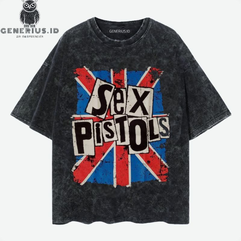 Kaos oversize washing band sex pistols vintage tee