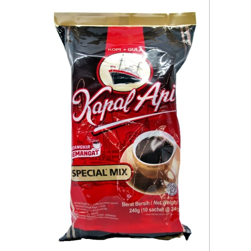

Kapal Api Special Mix isi 10 @25 gr / Kopi+Gula Kapal api
