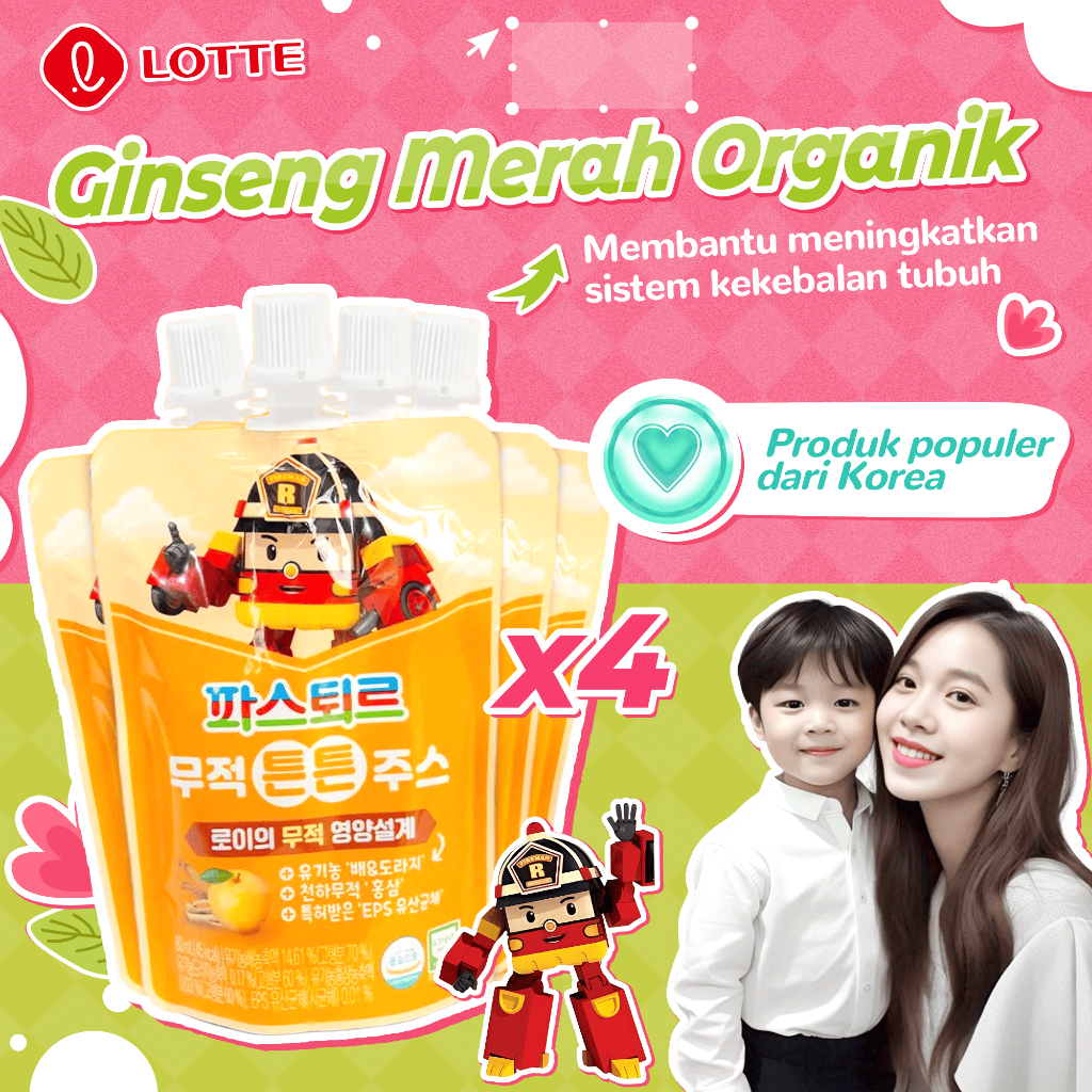 

Jus pir dan ginseng tanpa gula 80ml mendukung daya tahan anak COMBO 4 - LOTTE ORGANIC