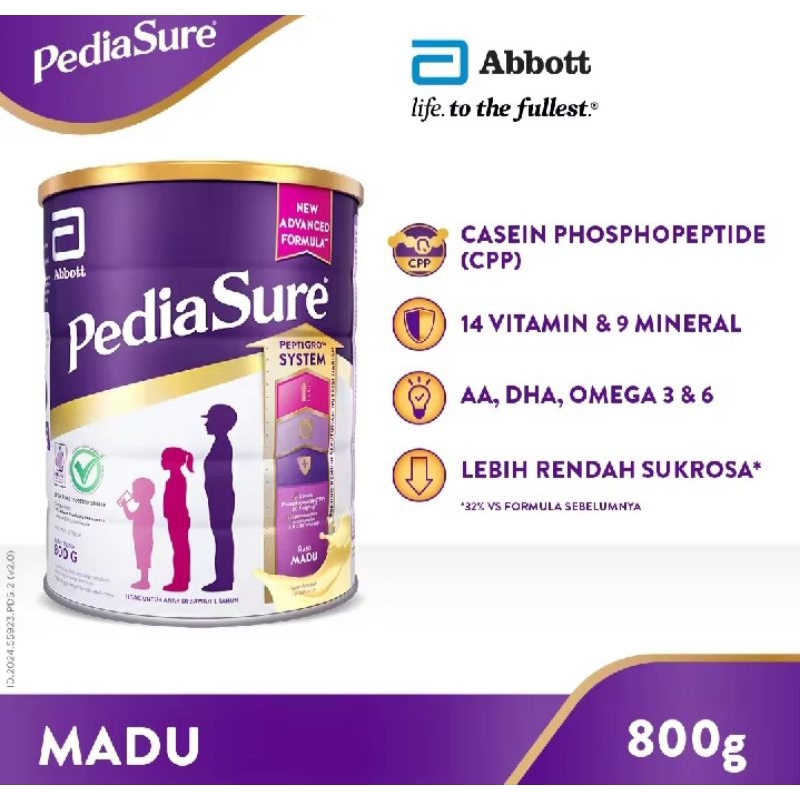 

PediaSure Vanila 800 g (1-10th) - Nutrisi Pertumbuhan