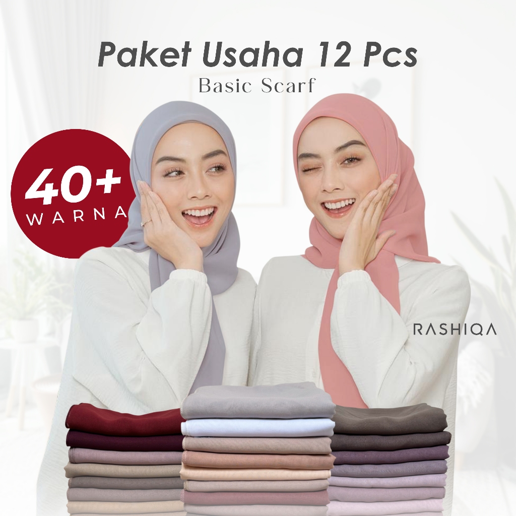 Paket Usaha Hijab Segi Empat Bella Square Polycotton Tanpa Label | Rashiqa